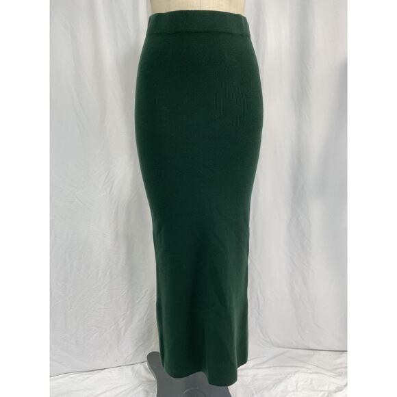 Lapointe Green Merino Wool Slim Maxi Skirt Size M - Picture 2 of 5